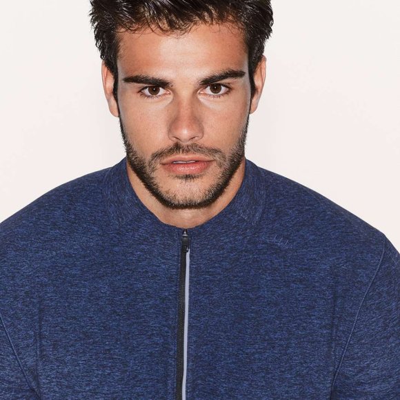 Lululemon Surge Warm 1/2 Zip Heathered Cerulean Blue / Black XS - Picture 3 of 7